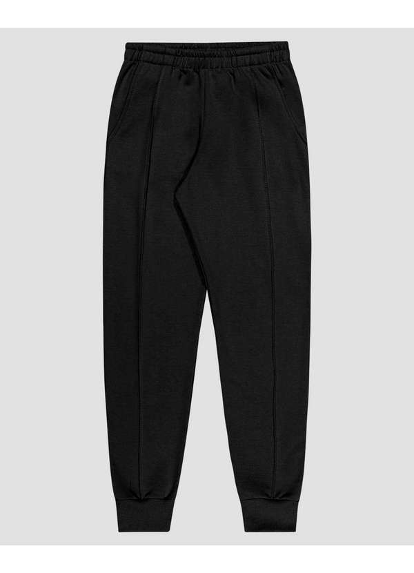 Calça Infantil Menina em Moletom com Bolso Preto
