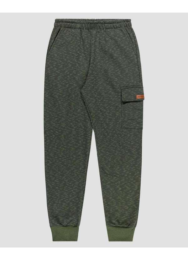 Calça Infantil Menino Moletom com Bolso Lapela Verde