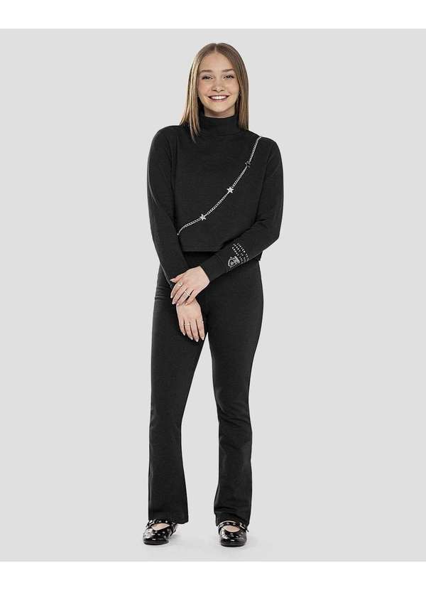 Calça Juvenil Feminina em Molecotton Preto