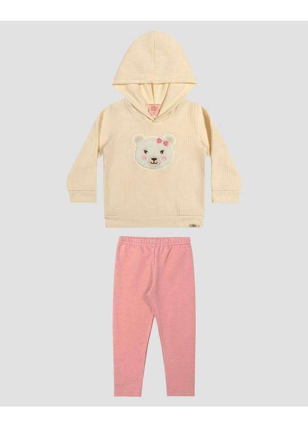 Conjunto Bebê Menina com Blusão e Legging Bege