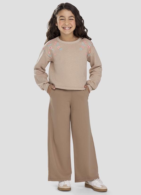 Conjunto Blusão e Calça Pantalona Marrom