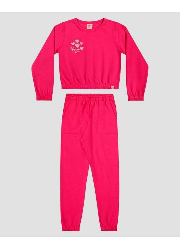 Conjunto Infantil Menina Blusão e Calça Rosa