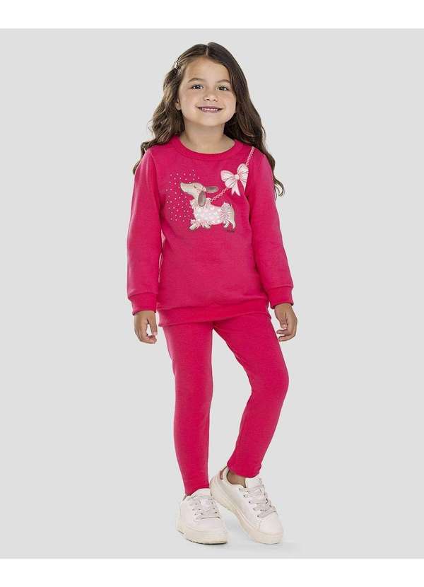 Conjunto Infantil Menina Blusão e Legging Rosa
