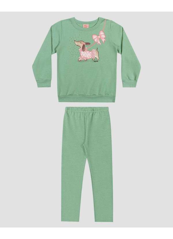Conjunto Infantil Menina Blusão e Legging Verde