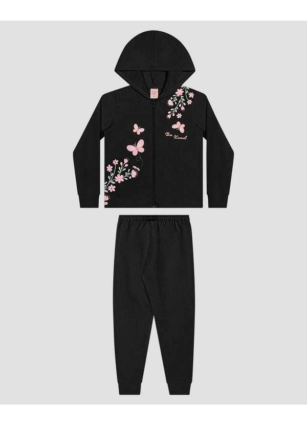 Conjunto Infantil Menina com Jaqueta e Calça Preto