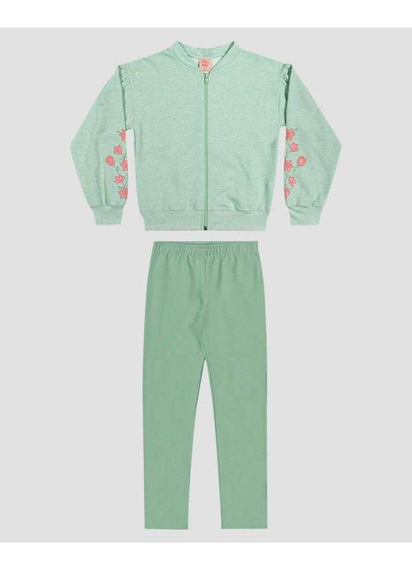 Conjunto Infantil Menina Jaqueta e Legging Verde