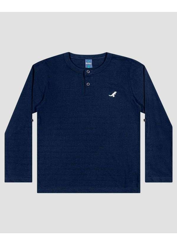 Camiseta Infantil Menino Manga Longa Ajustável Azul