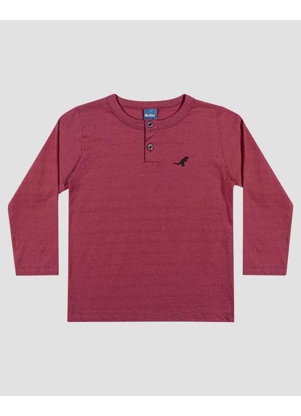 Camiseta Infantil Menino Manga Longa Malha Trabalhada Bordo