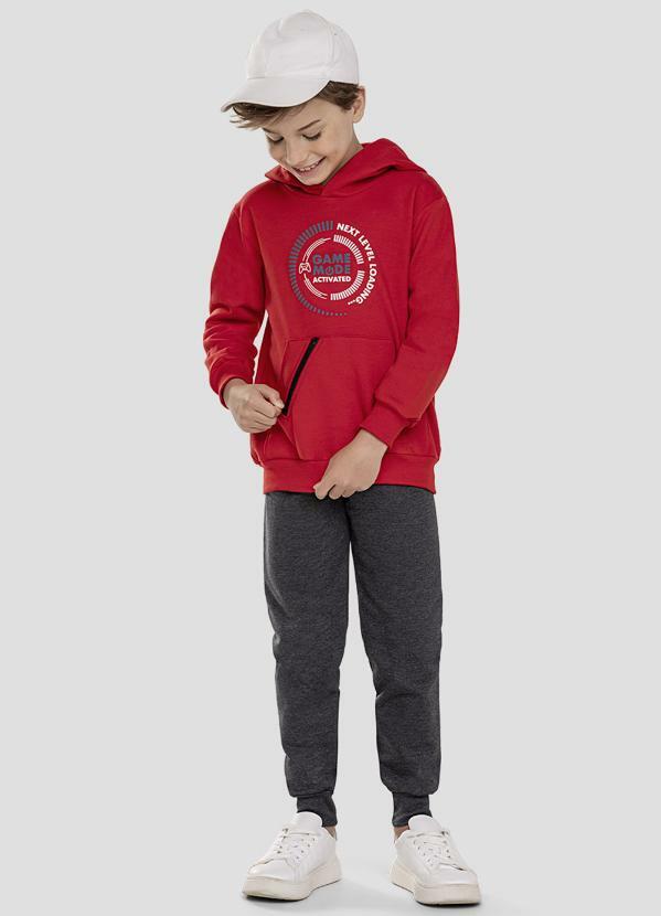 Conjunto Blusão com Bolso Zíper e Calça Vermelho