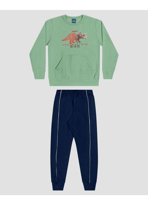 Conjunto Infantil Menino Blusão Dino e Calça Verde