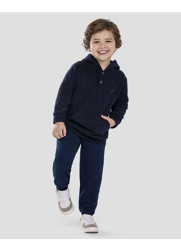 Conjunto Infantil Menino Blusão e Calça em Moletom Azul