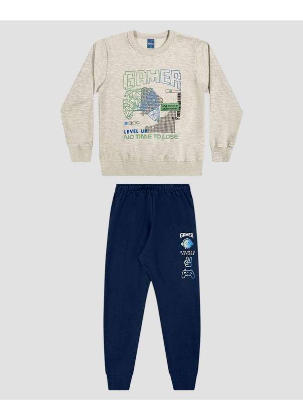 Conjunto Infantil Menino Blusão e Calça Jogger Mescla