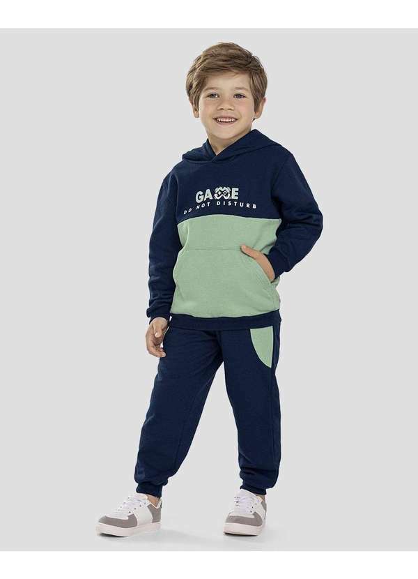 Conjunto Infantil Menino Blusão e Calça Moletom Azul