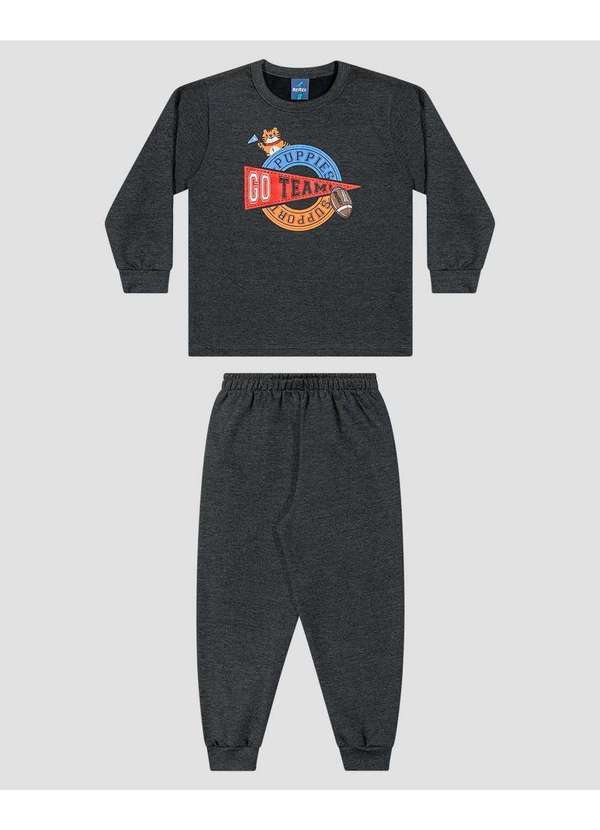 Conjunto Infantil Menino Blusão e Calça Moletom Cinza