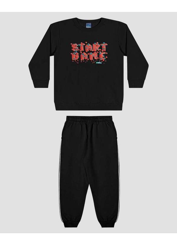 Conjunto Infantil Menino com Blusão e Calça Preto