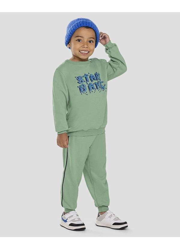 Conjunto Infantil Menino com Blusão e Calça Verde