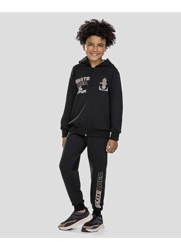 Conjunto Infantil Menino com Jaqueta e Calça Preto