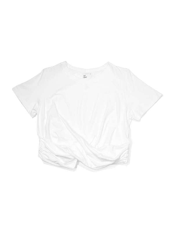 Blusa Cropped Plus Size Trançado Malha Branco