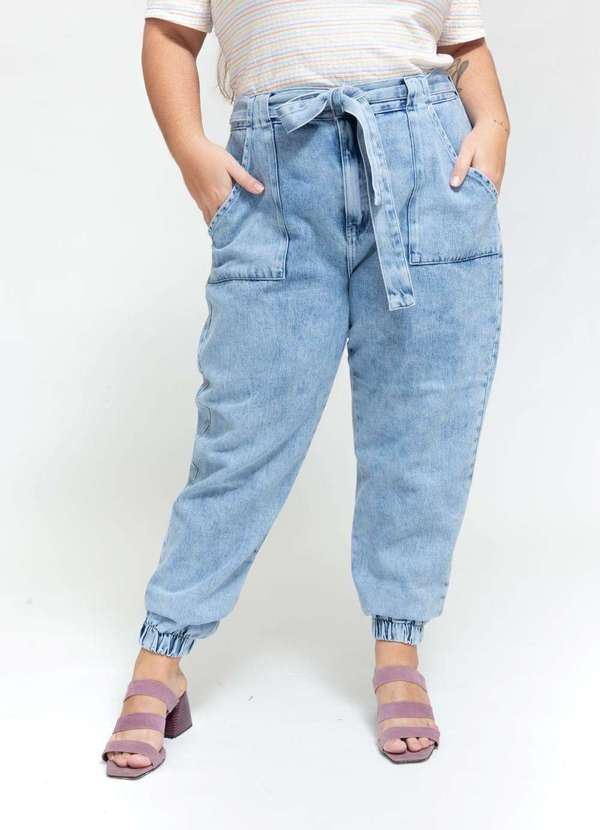Calça Almaria Plus Size Tal Qual Jeans Baggy Azul