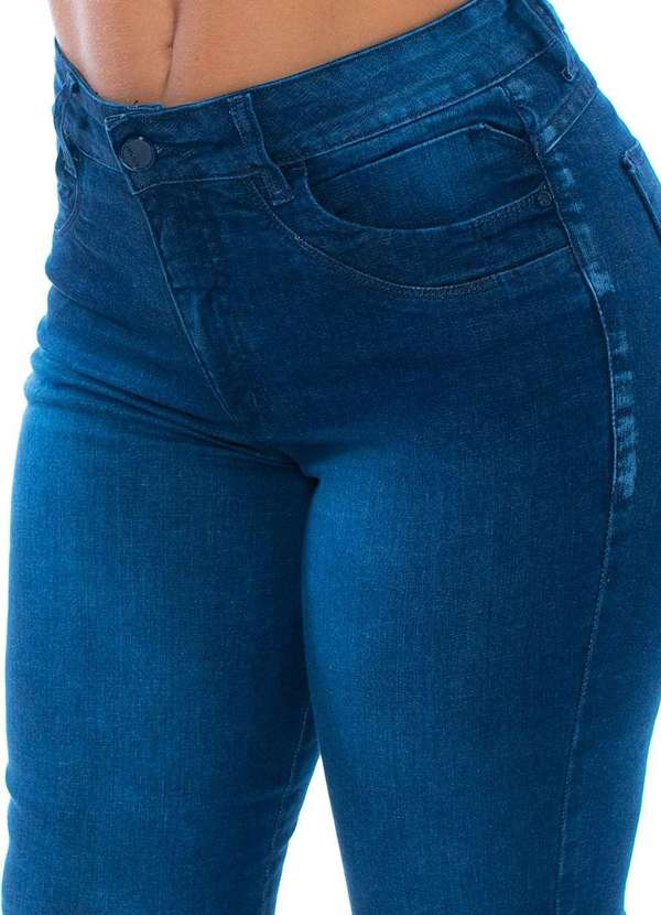 Calça Almaria Shyros Reta Básica Jeans Azul-Escuro
