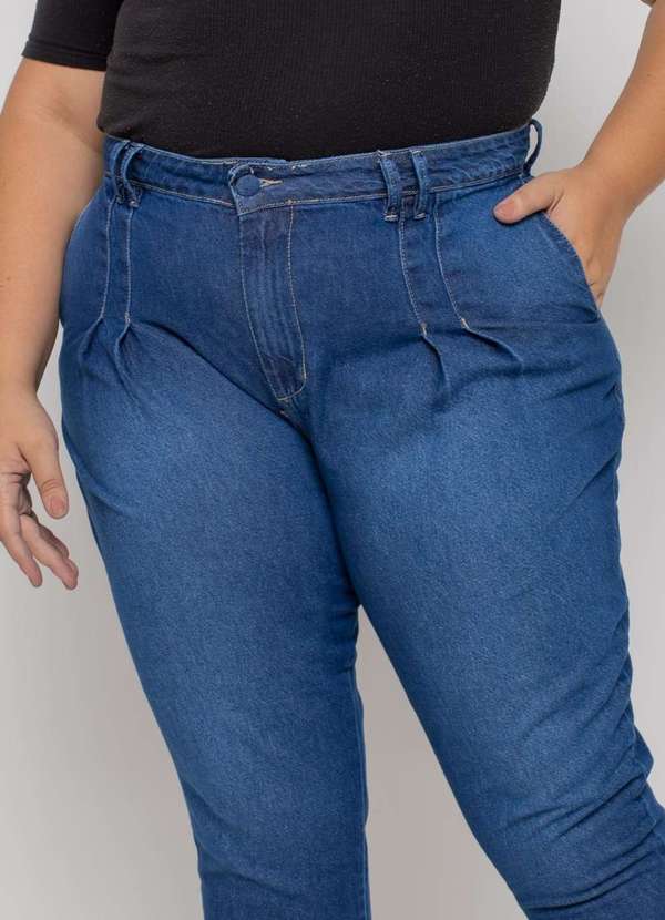 Calça Baggy Almaria Plus Size Shyros Jeans Azul