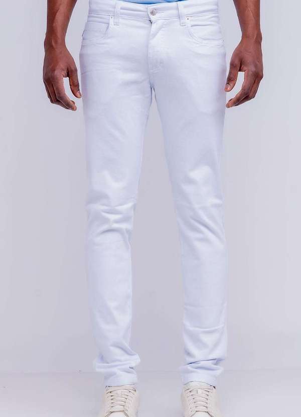 Calça Fit Almaria Shyros Masculino Jeans Branco