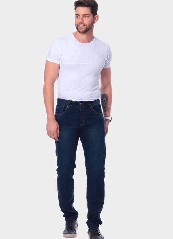 Calça Jeans Almaria Plus Size Shyros Reta Masculin