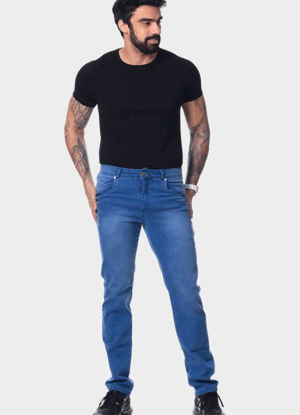 Calça Jeans Reta Almaria Plus Size Shyros Masculin