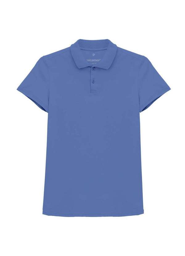 Camisa Polo Algodão Premium Feminina Azul Oceano