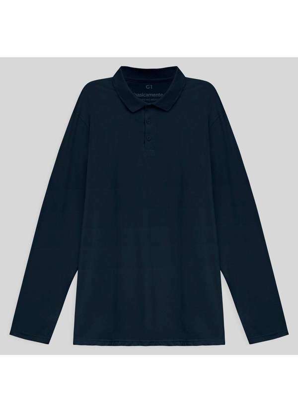 

Camisa Polo Manga Longa Super Masculina Azul