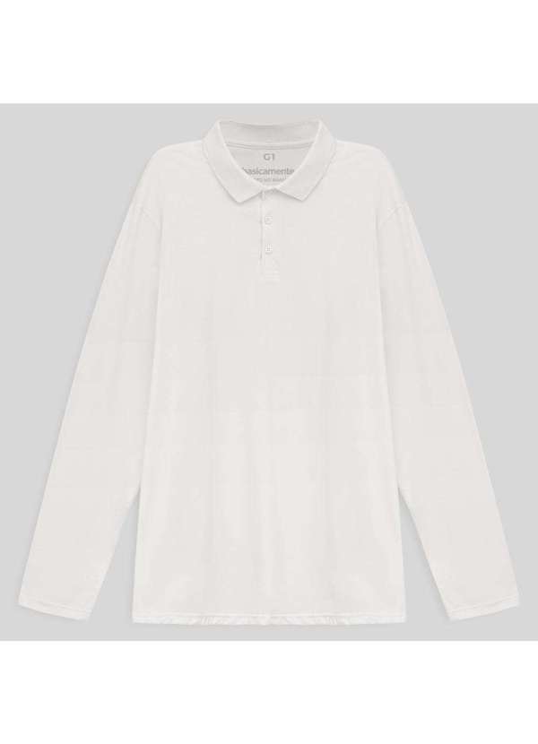 

Camisa Polo Manga Longa Super Masculina Branco