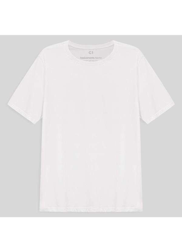 Camiseta Uv Gola C Plus Size Masculina Branco