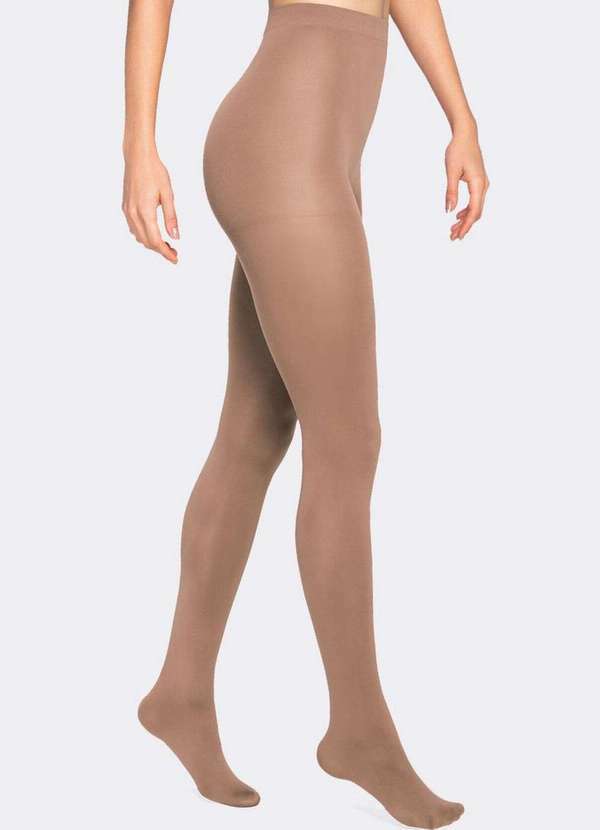 Vista 2 Meia Calça Fio 80 Opaca Loba 5858-001 6540-Pó-De-Arroz Lupo Lupo
