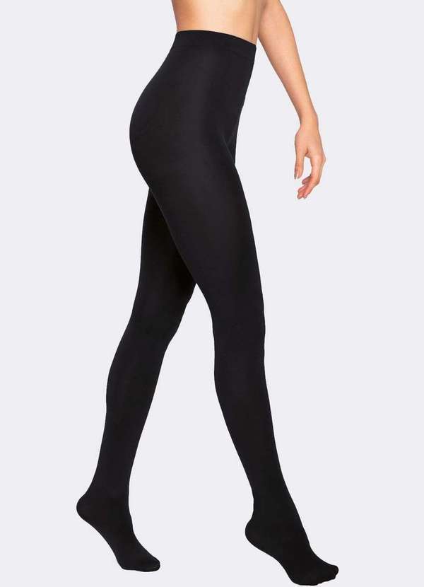 Vista 2 Meia Calça Fio 80 Opaca Loba 5858-001 9990-Preto Lupo Lupo