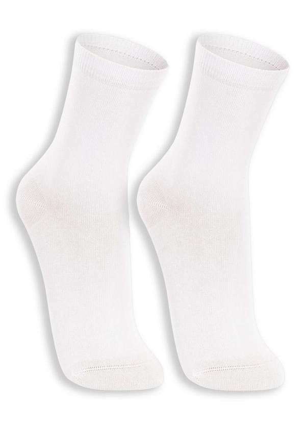 Vista 2 Kit 2 pares de Meias Cano Longo Lupo 4575-088 0900-Branco Lupo