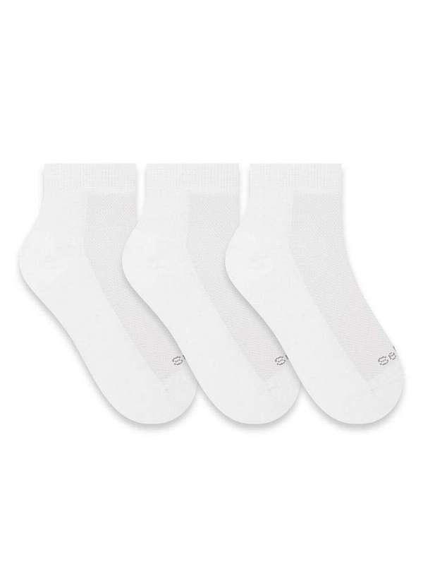 Kit 3 pares de Meias Cano Curto Branco
