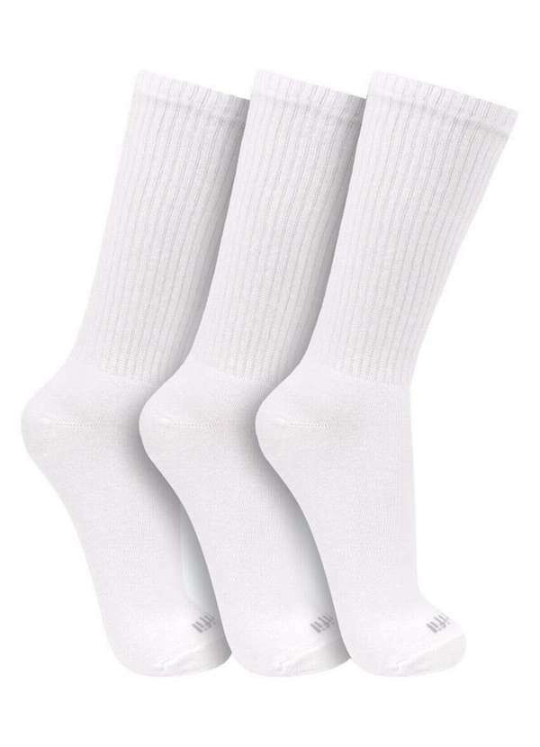 Vista 2 Kit 3 pares de Meias Cano Longo Trifil 8013 0900-Branco TRIFIL