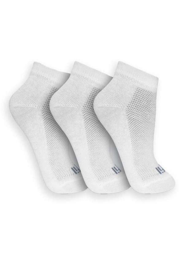 Vista 2 Kit 3 pares de Meias Esportiva Cano Curto Trifil 8014 0900-Branco TRIFIL
