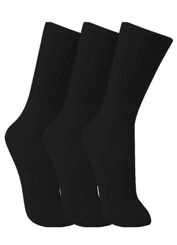 Vista 2 Kit 3 pares de Meias Esportivas Cano Longo 6313 0008-Preto TRIFIL TRIFIL