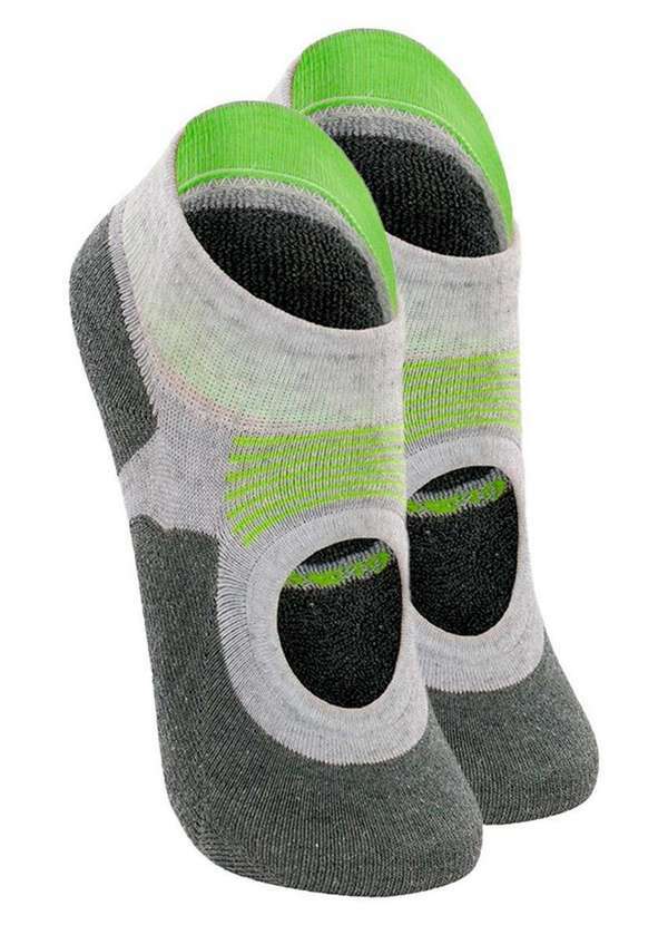 Vista 2 Kit 2 pares de Sapatilhas Antiderrapante Pilates Lupo 3286-002 Cinza Lupo