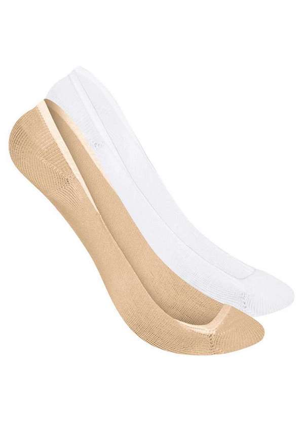 Vista 2 Kit 2 pares de Sapatilhas Selene 7340-003 Nude-Branco SELENE