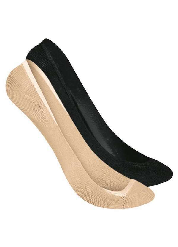 Vista 2 Kit 2 pares de Sapatilhas Selene 7340-003 Nude-Preto SELENE