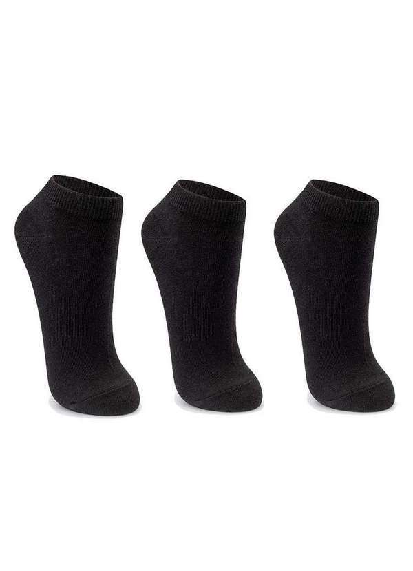 Vista 2 Kit com 3 Meias Cano Curto Puket 8547 3172-102-Preto Puket