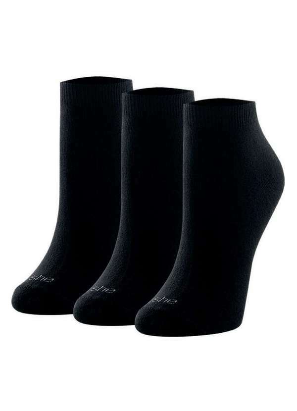 Vista 2 Kit 3 pares de Meias Cano Curto She 286.01 Pt00-Preto She