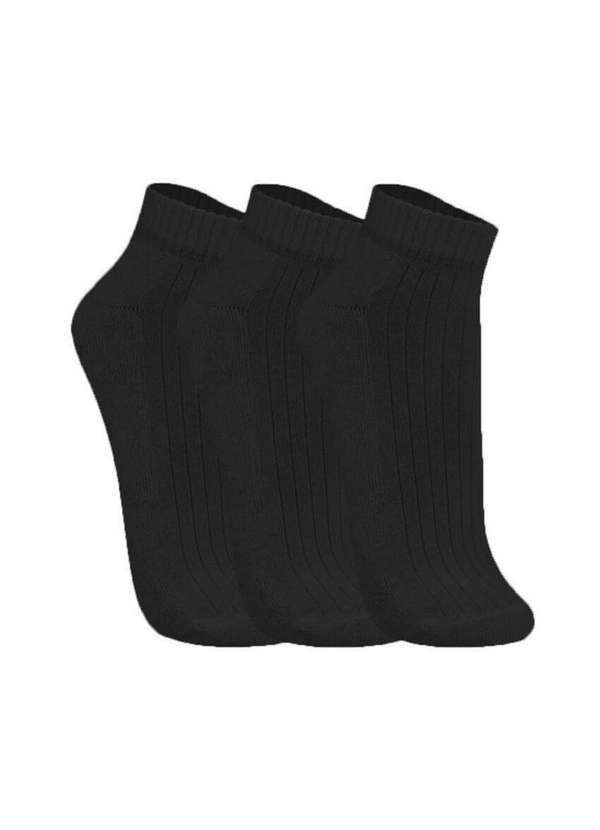 Vista 2 Kit 3 pares de Meias Esportiva Cano Curto Trifil 8004 0009-Preto TRIFIL