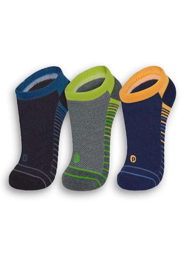 Kit com 3 Meias Esportiva Multicores