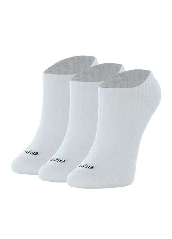 Vista 2 Kit 3 pares de Meias Invisível She 287.01 Br00-Branco She