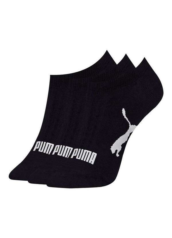 Vista 2 Kit com 3 Meias Puma 4755-001 995-Preto-Branco Puma