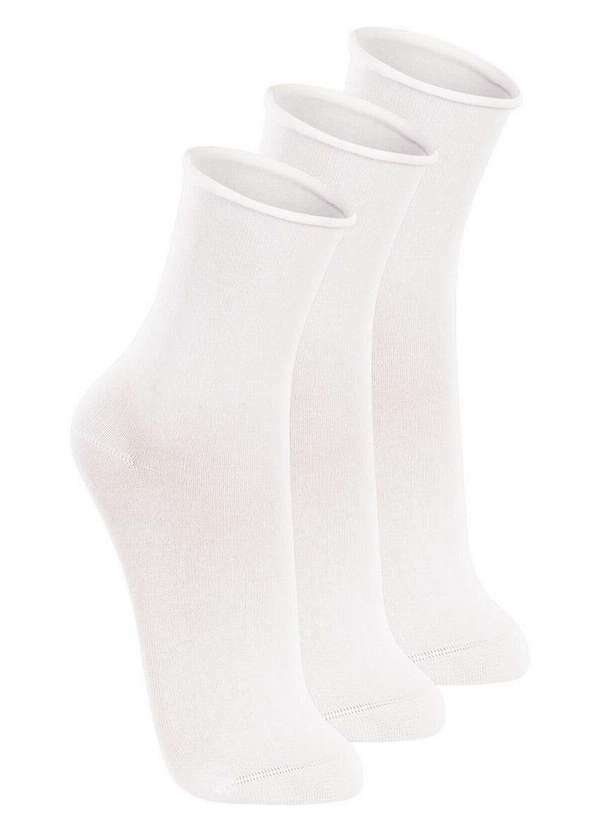 Vista 2 Kit 3 pares de Meias sem Punho Cano Médio Lupo 4421-001 Branco Lupo