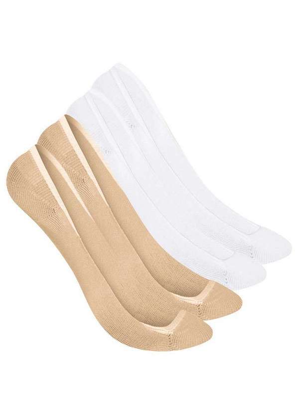 Vista 2 Kit 4 pares de Sapatilhas Selene 7340-003 Nude-Branco SELENE